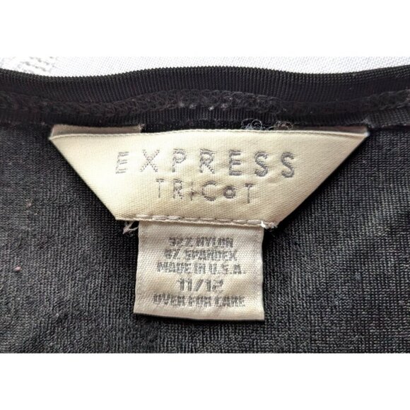 Vtg 90s Slacker Grunge EXPRESS Tricot Reality Bites-era Black Sheath Dress Sz 12 - Picture 3 of 7